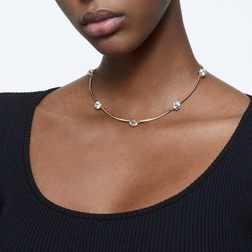 Swarovski Constella choker
Round cut, White, Shiny gold-tone plated